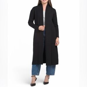 MaxSport long, open cardigan. Black - size M - duster